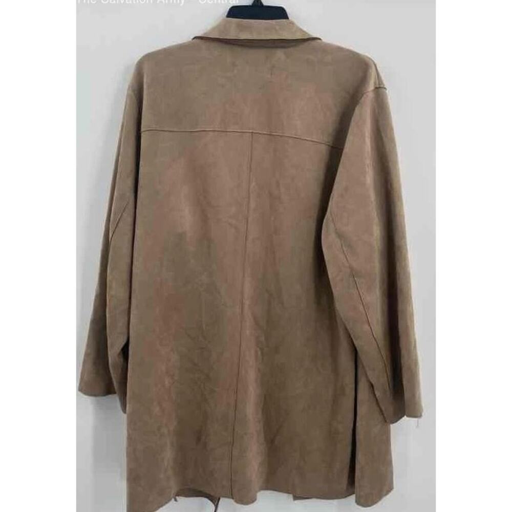 Chelsea & Theodore Womens Natural Stone Winter Open Front Coat Size 2X - Picture 2 of 6
